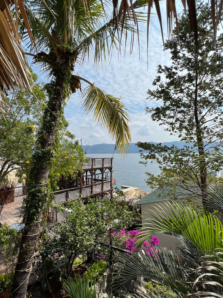 View of Lake Coatepeque from Captain Morgan Hostel.