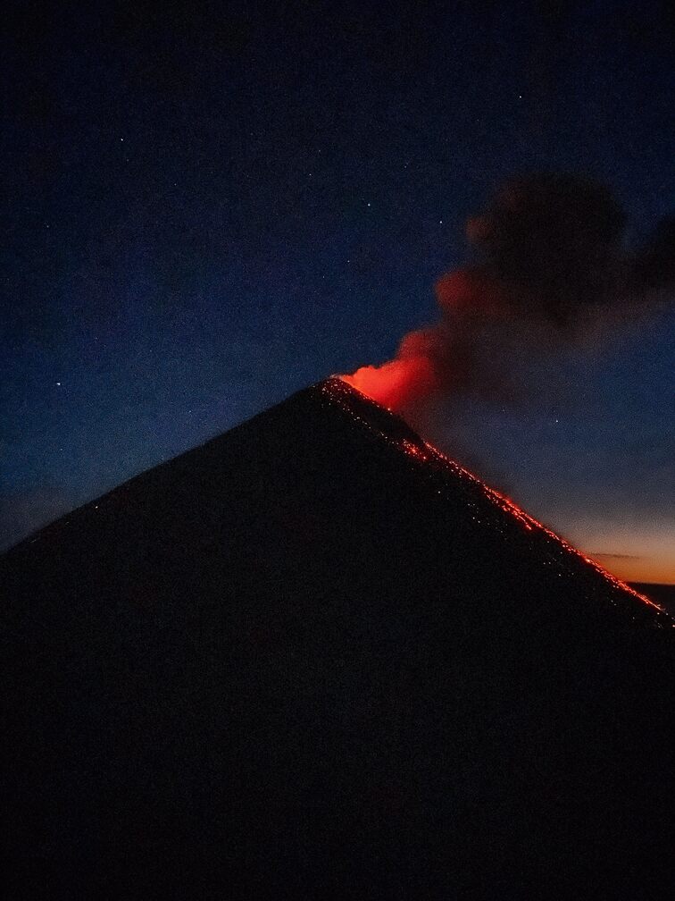 Acatenango, an active volcano in Antigua, Guatemala.