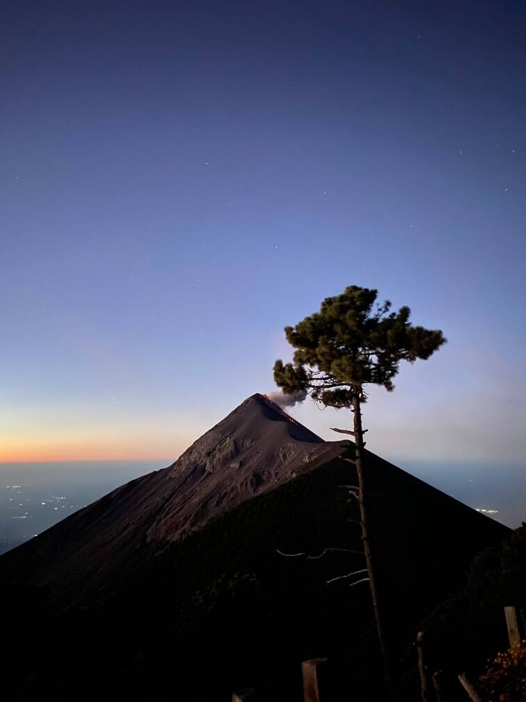 Sunset from the top of a volcano.