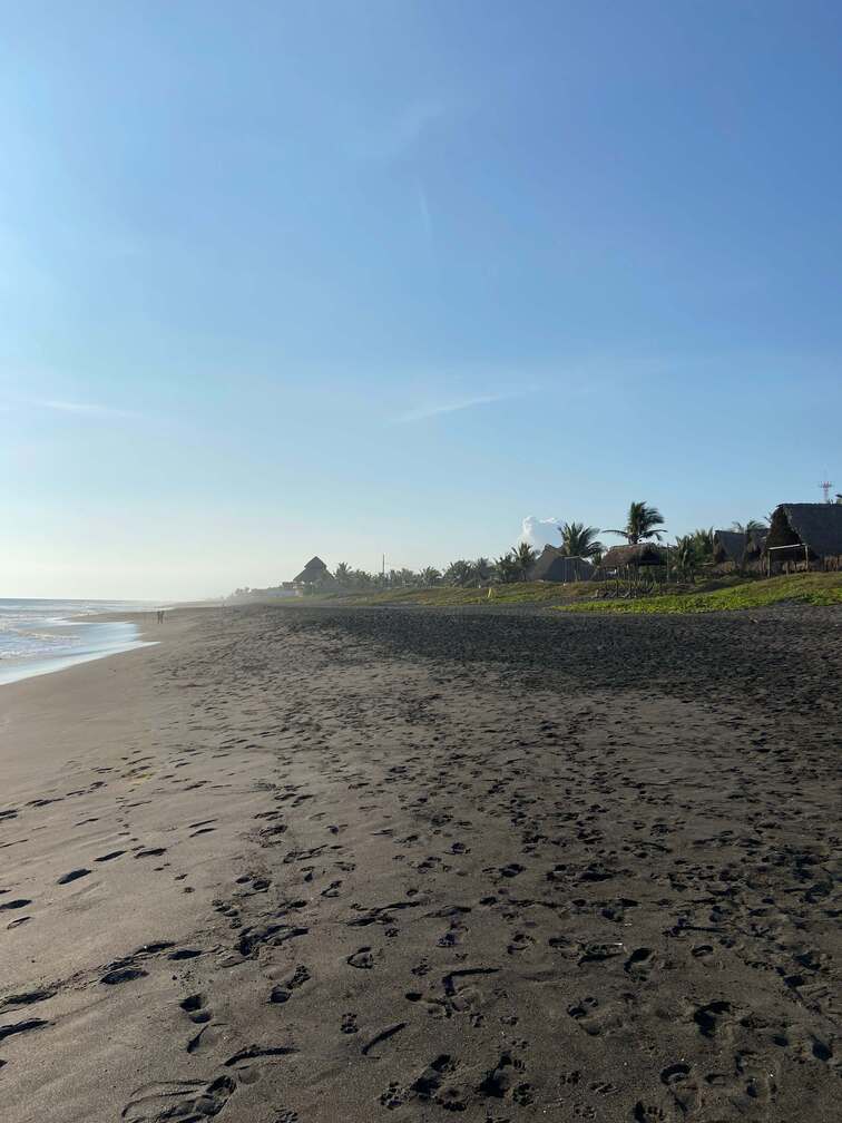 Black-sand beach in El Paredon, Guatemala.