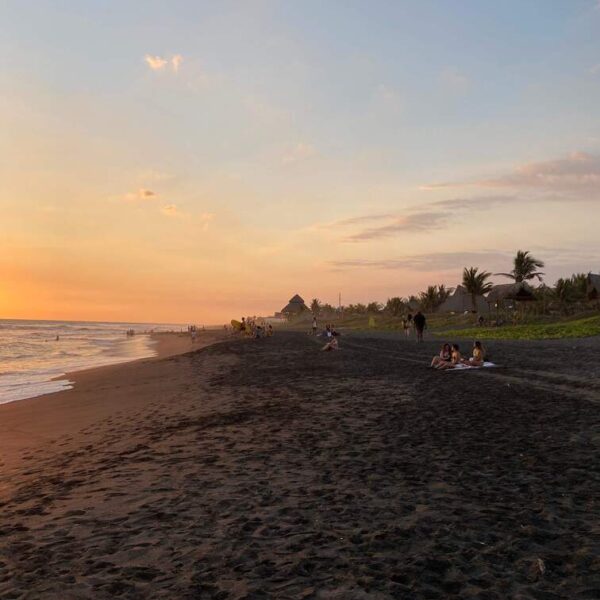 Black sand beach in El Paredon, Guatemala