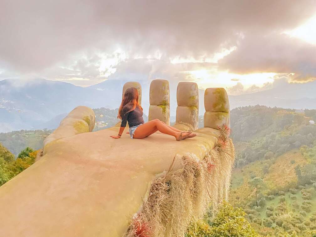 Giant hand in Hobbitenango, Antigua.