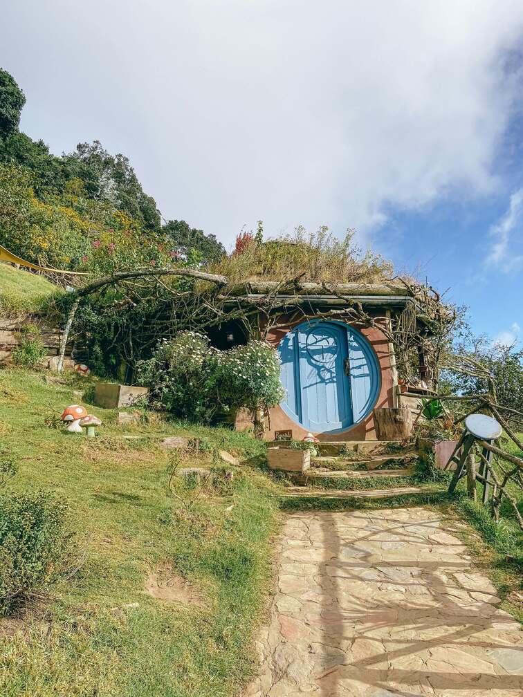 Hobbit holes in Hobbitenango.