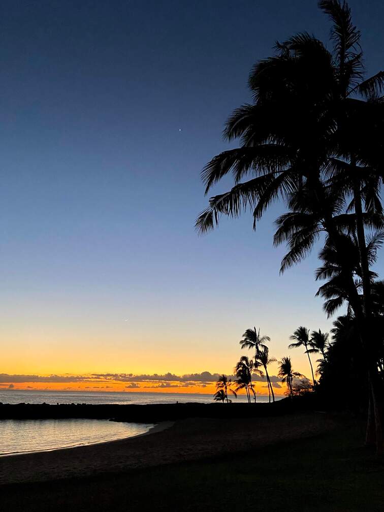 Beautiful sunset in the west coast of Oahu.