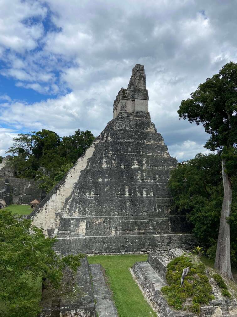 Side view of the main building in Tikal.