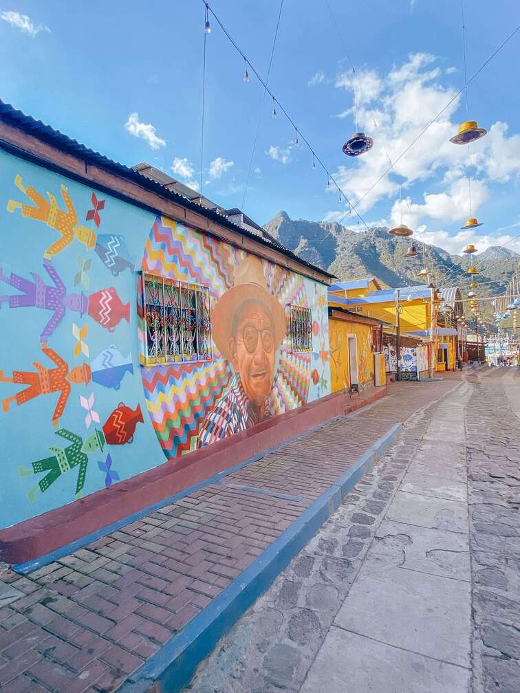 Colorful street in San Juan la laguna, Lake Atitlan.